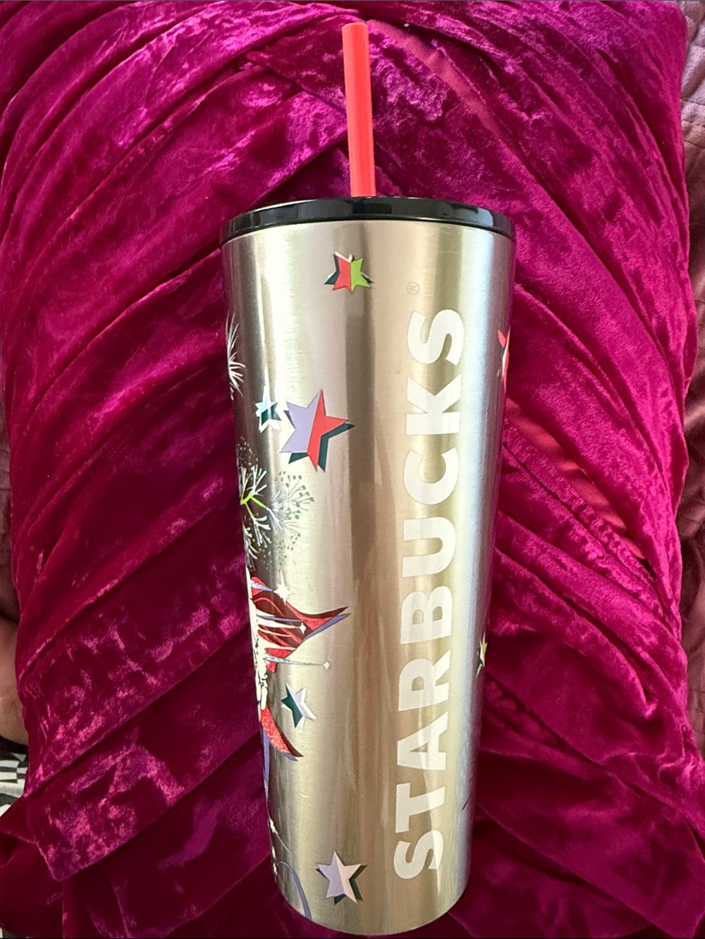 ✨ NWT ✨ Starbucks Holiday Tumbler with floral and ornament design